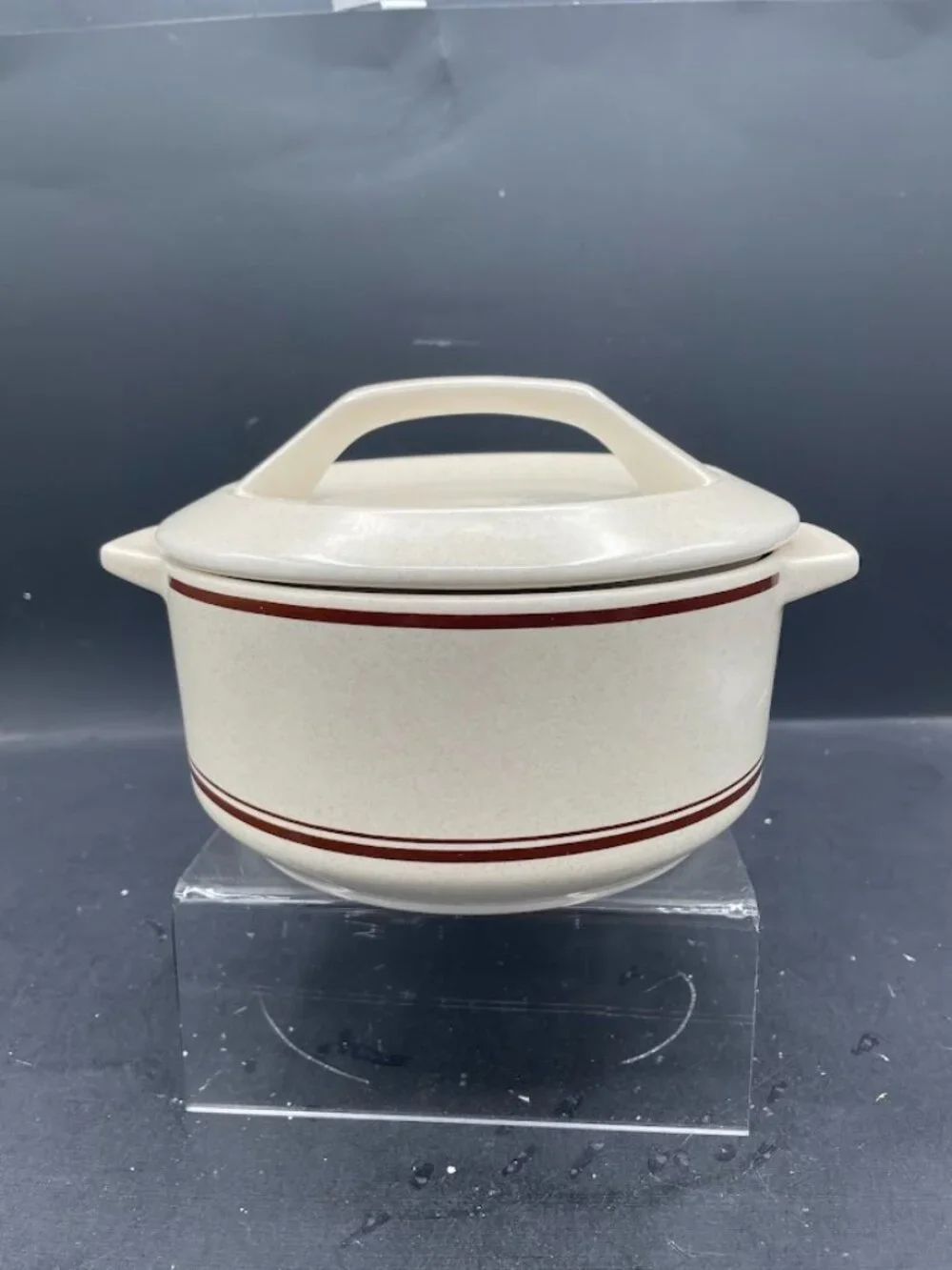 Temper-Ware by Lenox Stoneware Small Casserole w/Lid Cottonwood Mid Century